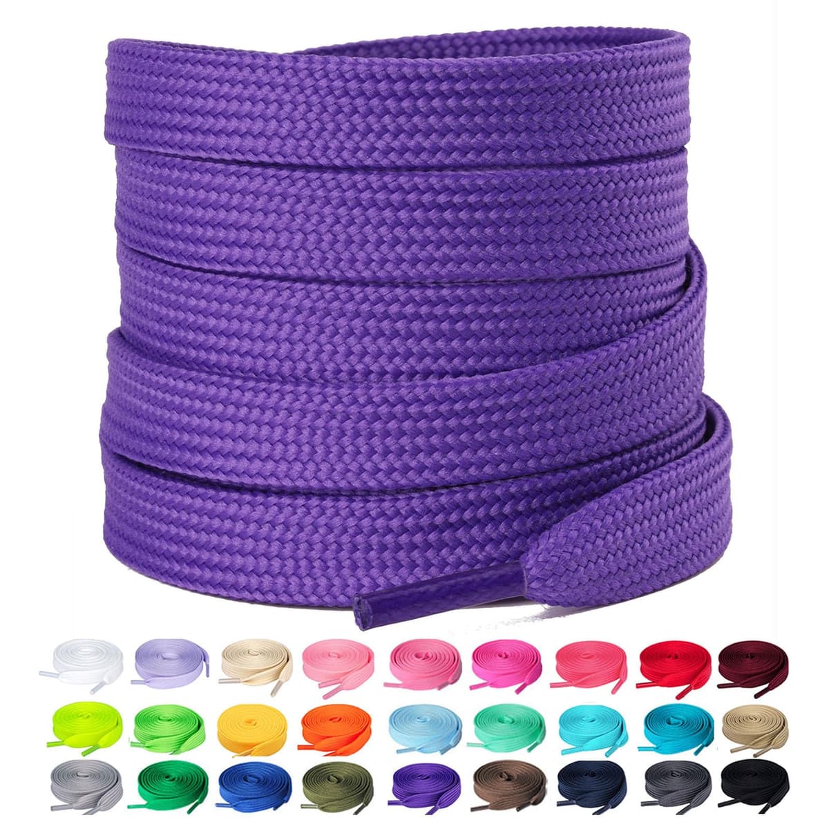 Olukssck - 2 Pares de Cordones Planos, Cordones duraderos de Repuesto de 10 mm de Calidad para Zapatos de Deporte, Zapatos de Ciudad — view 21