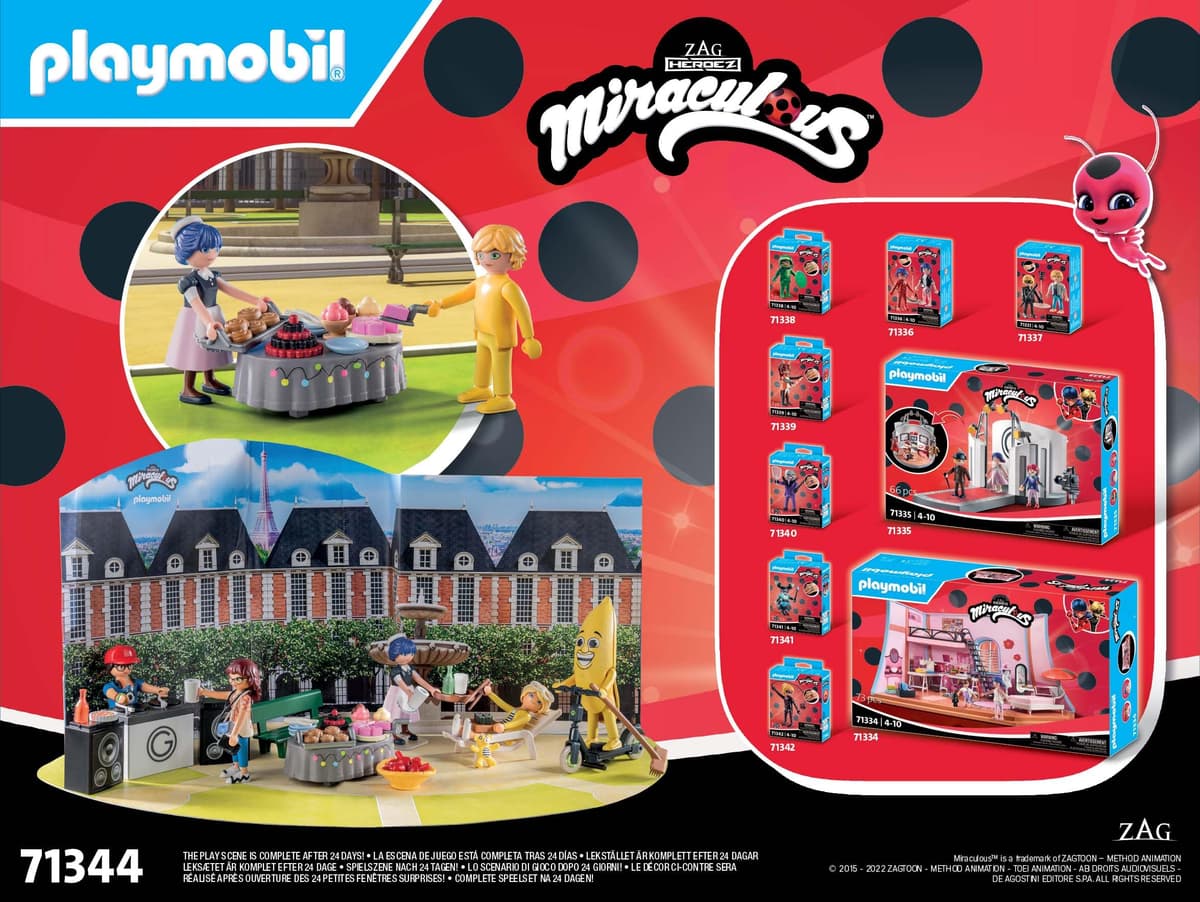PLAYMOBIL Miraculous 71344 Calendario de Adviento: Miraculous pícnic en París, 24 sorpresas, Incluidas Cinco Figuras, Calendario de Adviento 2024, Juguetes para niños y niñas a Partir de 4 años — view 5