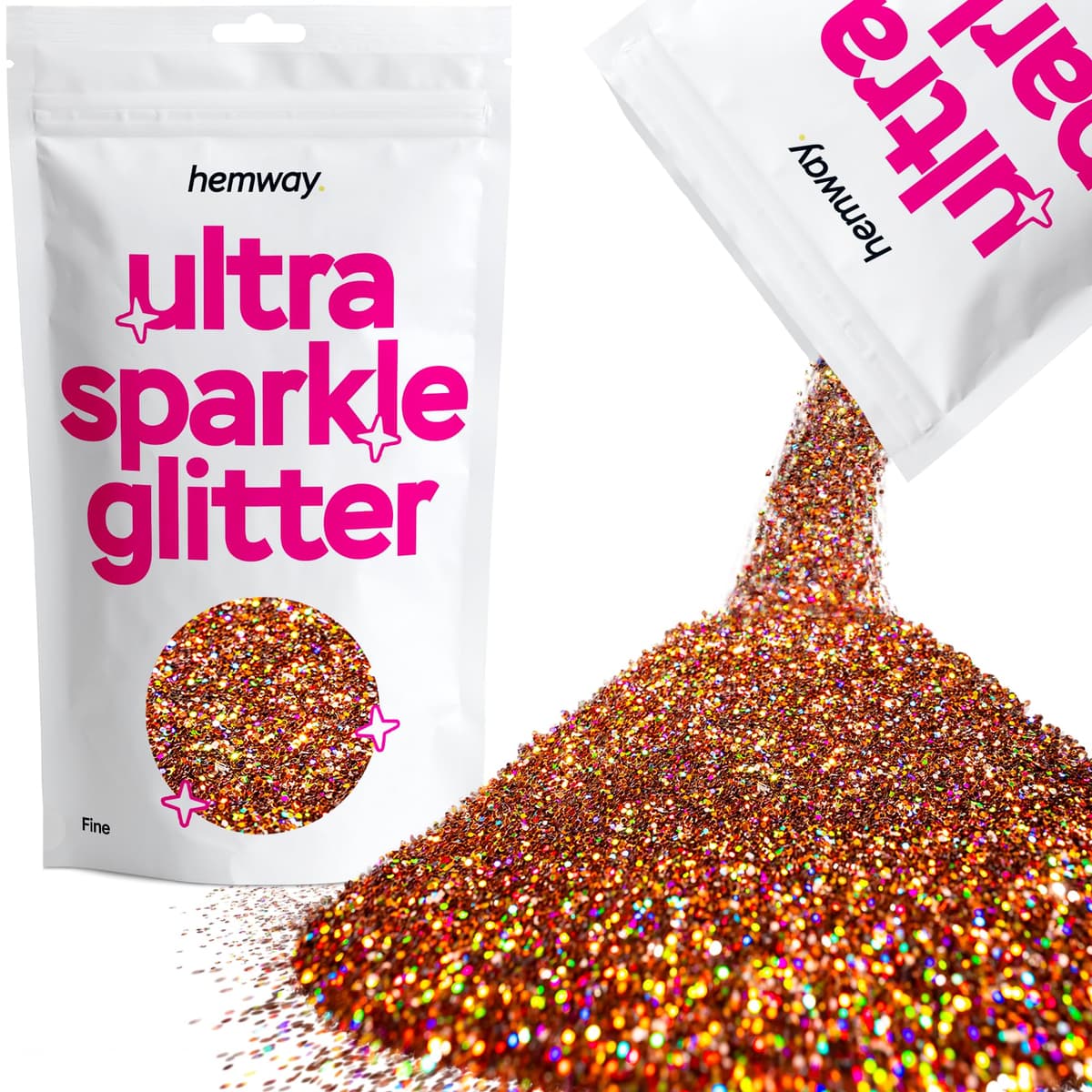 Hemway Ultra Sparkle Glitter Baby Pink Iridescent 100g Fine | Glitter for Arts & Craft, Makeup, Nail Art, Crafting, Card Making, Sparkle Decoration — view 206