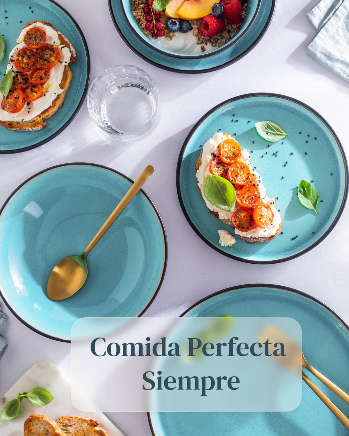 Juego de 6 platos hondos Ibiza – gres premium, resistente a los arañazos, apto para lavavajillas, microondas – Elegante juego de platos hondos – Platos de pasta hondos grandes – Pure Living vajilla — view 4