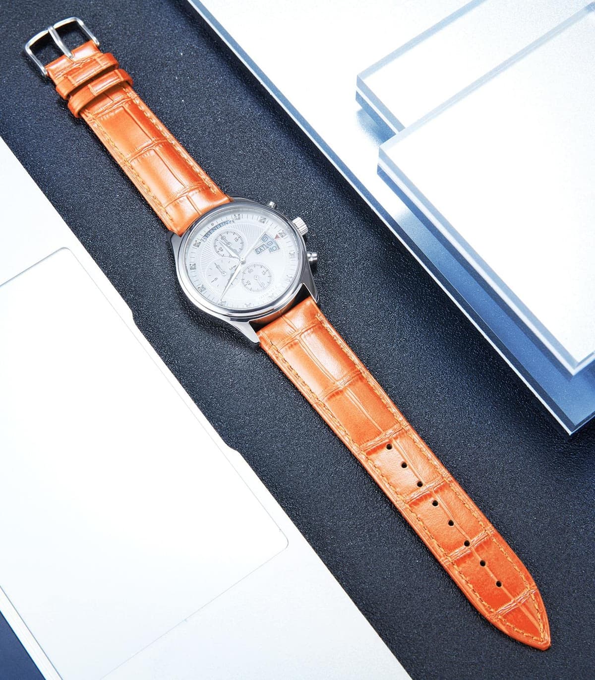 BINLUN Quick Release Leather Watch Straps Replacement Watch Bands Smart Watch Strap Crocodile Pattern in 10 Colors 13 Sizes with Silver/Gold/Rose-Gold Buckle for Men Women(10mm-24mm) — view 164