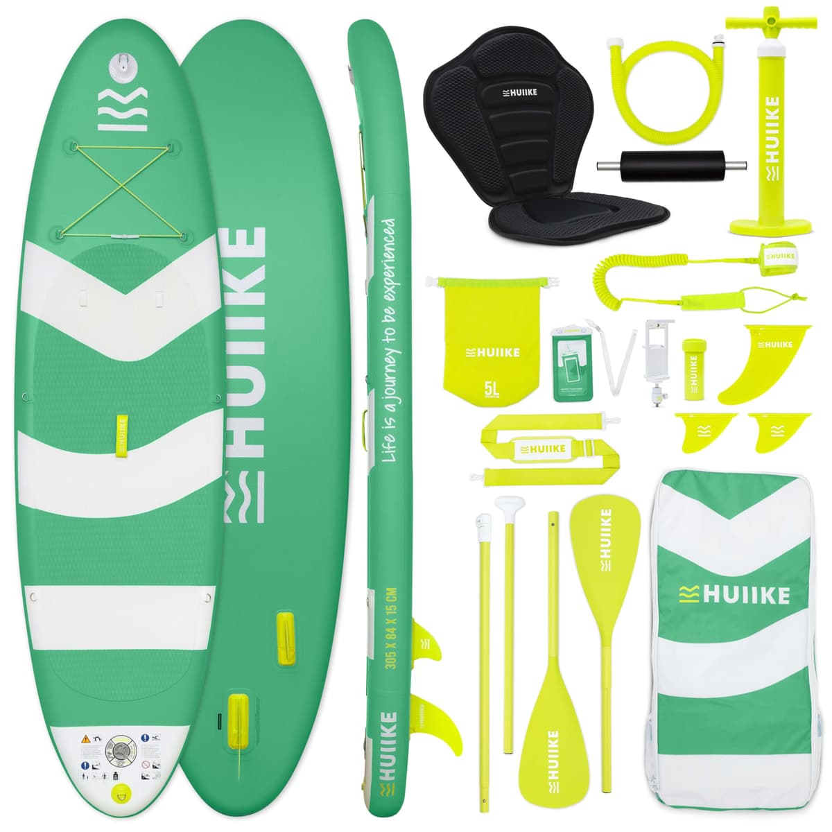HUIIKE Tabla Paddle Surf Hinchable con Accesorios Incluidos, Remo, Quillas, Inflador. Stand Up Paddle Board Gran Estabilidad y Resistencia. 305 x 84 x 15 cm, Soporta hasta 130 kg — view 19
