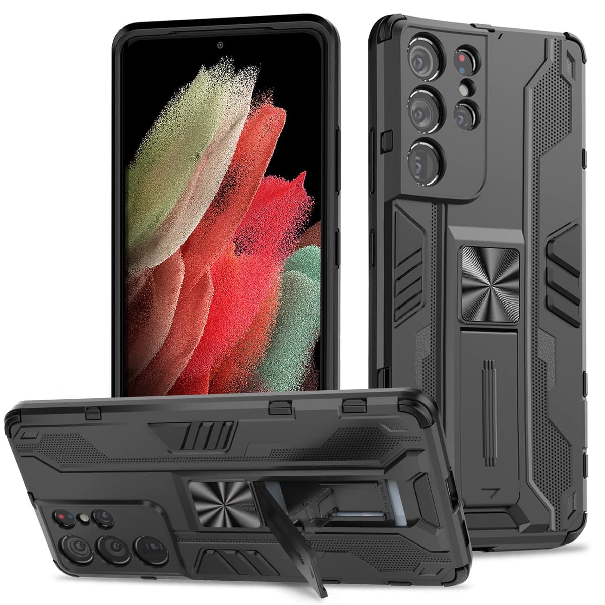 Funda para CMF Phone 2 Pro, Carcasa Antigolpes con Soporte anular metálico, Case Protectora de Grado Militar, Negro — view 1320