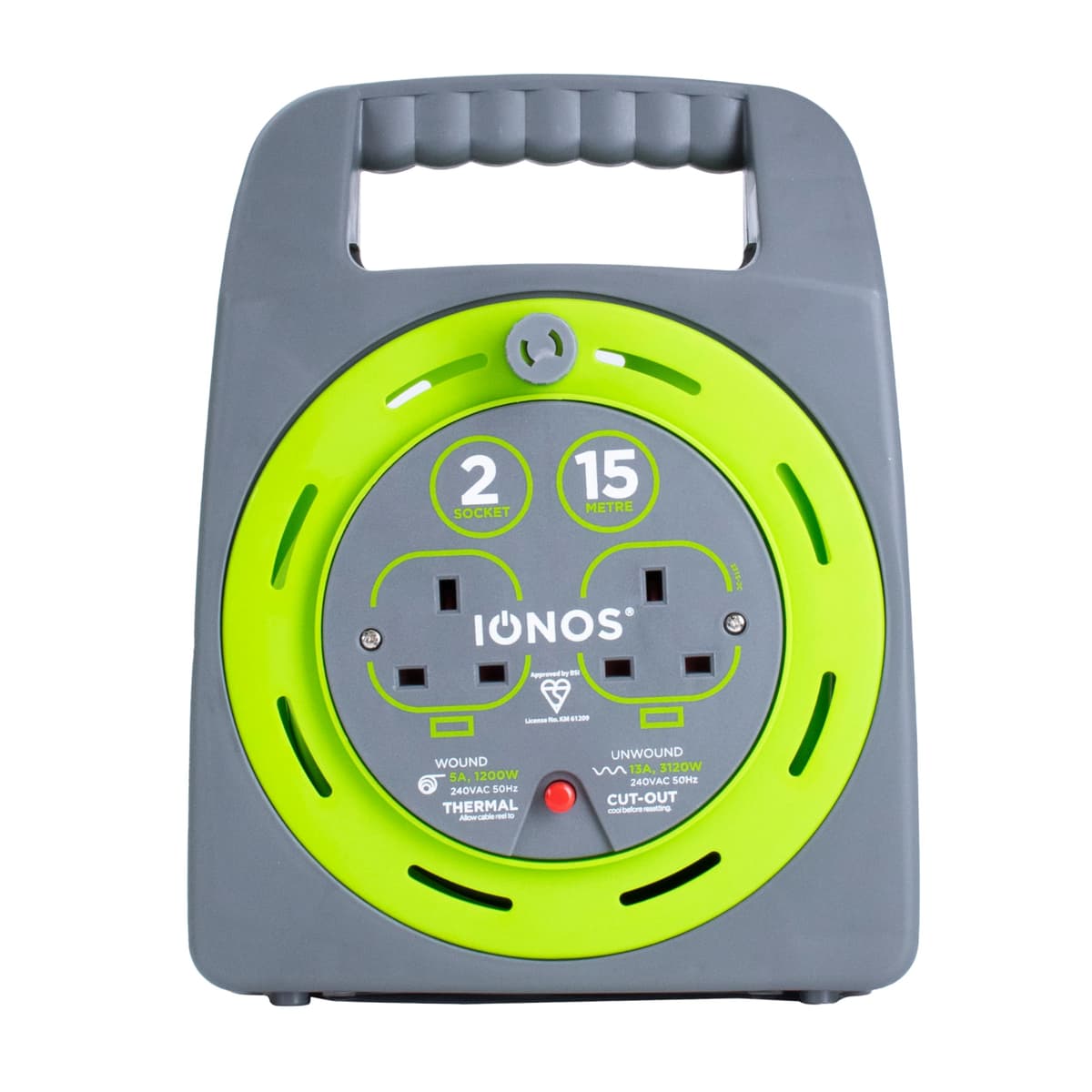 STATUS 4 Socket Cable Reel, 25m, Green, 13 Amp, Thermal Cut Out, Heavy Duty, Outdoor Extension Lead, Ideal for Garden, Workshop, DIY, Power Tools (S25M13ACR2) — view 11
