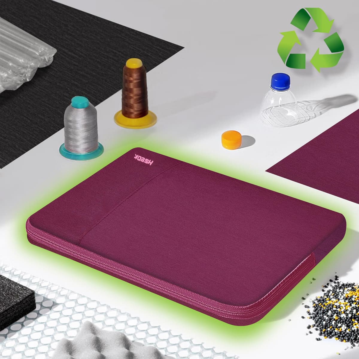 HSEOK 15,6" Funda para Computadora Portátil, Funda Impermeable a Prueba de Golpes con Bolsillo Lateral, Compatible con MacBook Pro 16"/15" y la Mayoría de Las PC de 15" 15,6" 16",W02R01 — view 6
