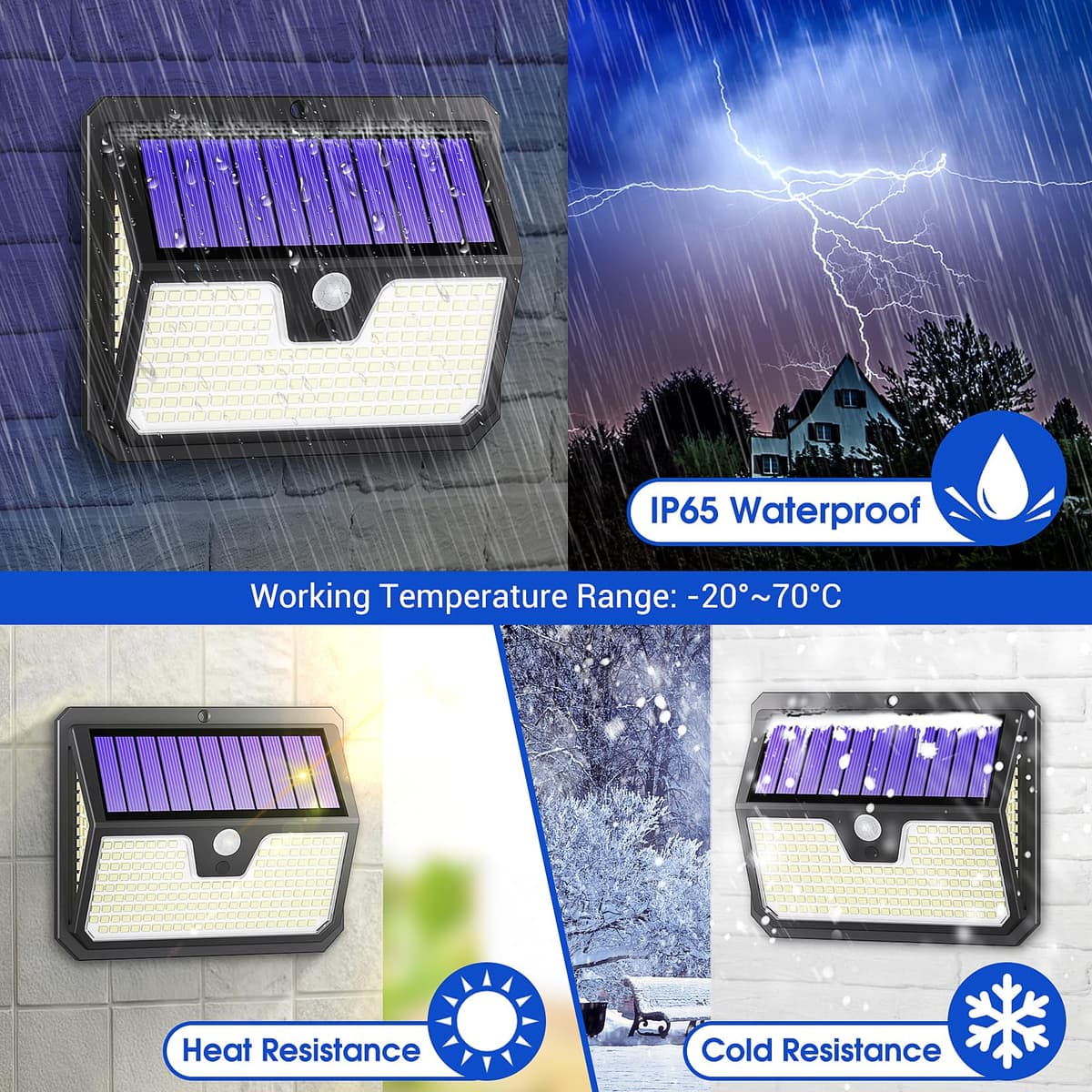 Seklin Outdoor Solar Lights, 238 LED Solar Security Lights and 3 Modes Motion Sensor 270° Wide Angle Solar Powered Lights IP65 Waterproof Solar Wall Light for Front Door Yard Garage Garden — view 6