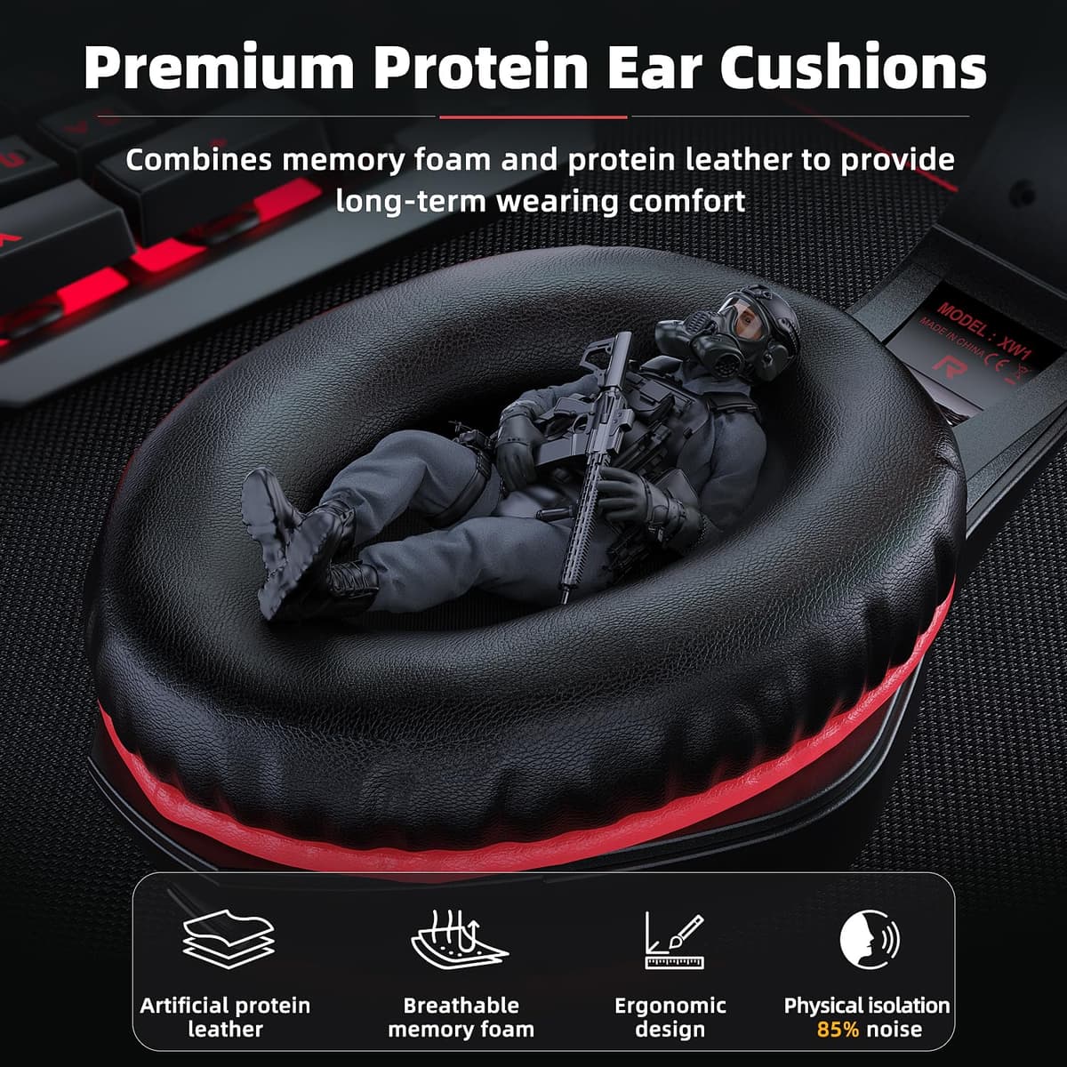 Tatybo Cascos Gaming, Auriculares Gaming con Graves Envolventes 3D, Micrófono Reducción De Ruido Y Almohadillas De Proteína, para Ps4 Ps5 Xbox PC Laptop — view 4