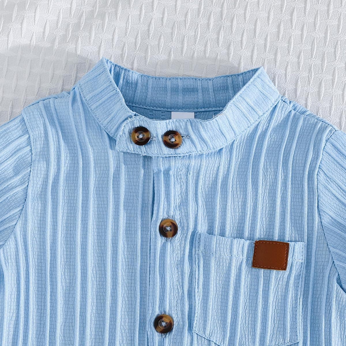 LUVCES Conjunto Verano Ropa para Bebé Niño Lindo Polo con Estampado de Oso + Cintura Elástica Pantalones Cortos y Bolsillos 2 Piezas Trajes de Primavera — view 3