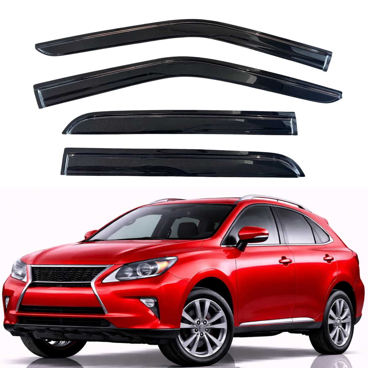 KPY Rain Guards Fit for 2006-2013 Lexus IS250 IS350, Out-Channel Window Visors Vent Wind Deflectors 4PC, Car Accessories for 06-13 Lexus is Series — view 25