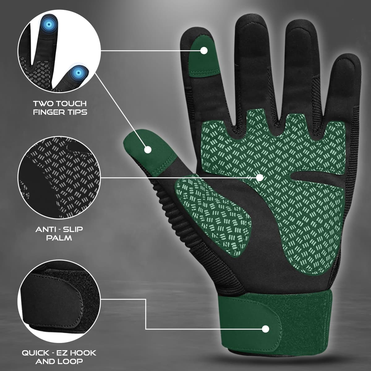 WESTWOOD FOX WFX Motorcycle Gloves for Men and Women Hard Knuckle Full Finger Touchscreen Motorbike Gloves for Bike Riding — view 4