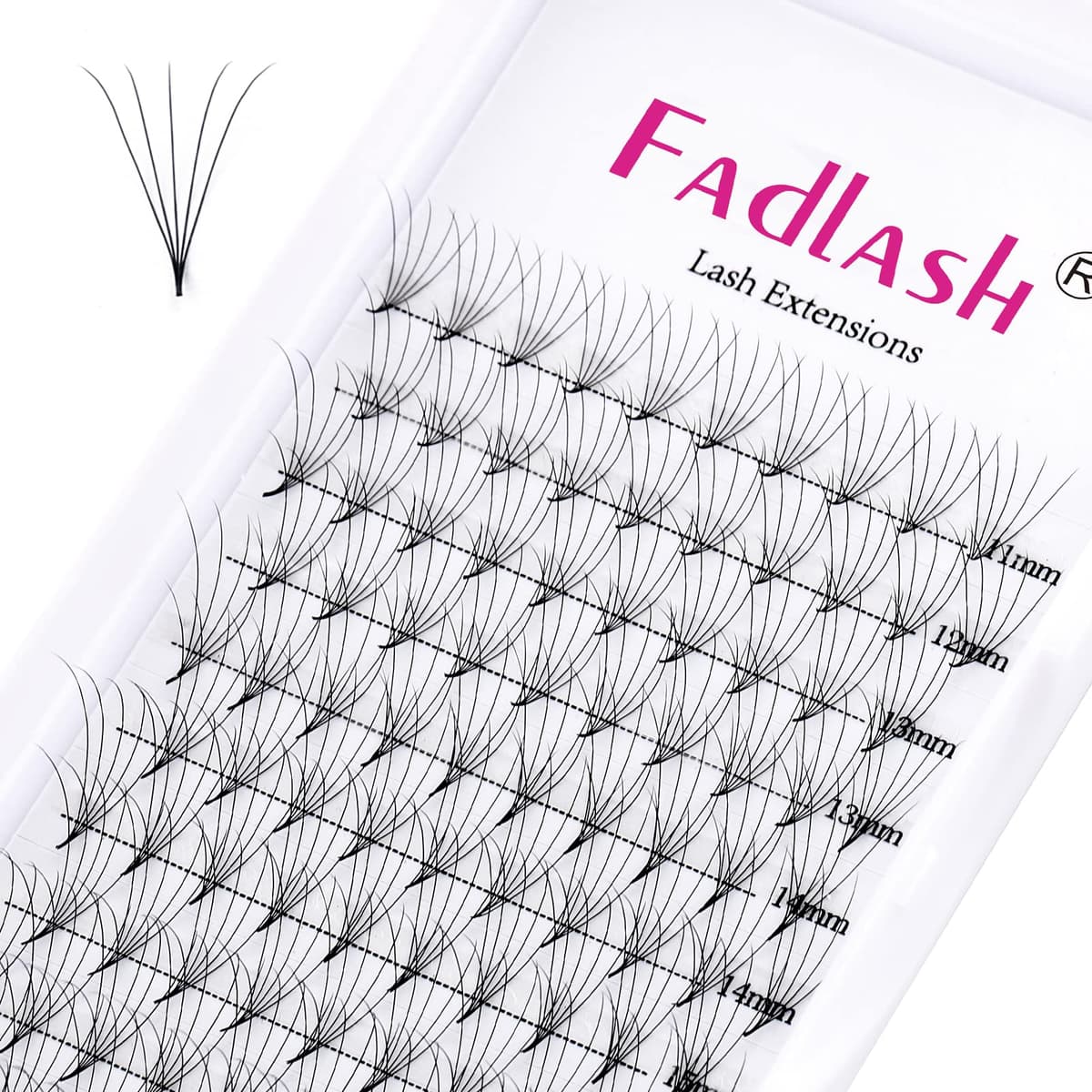 Russian Volume Lashes 16D 0.07 C Curl Mix Tray - Premade Fan Lashes (8-14mm) — view 50
