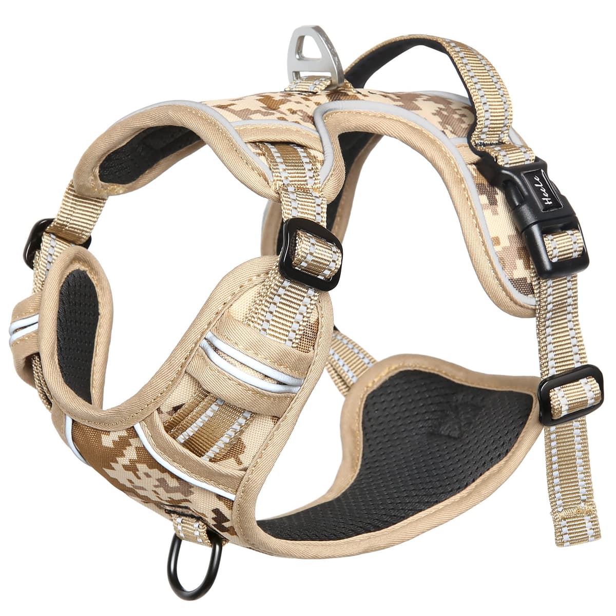 HEELE Arnés antitirones para Perro, Chaleco Transpirable Ajustable, Duradero, Reflectante, fácil de Poner, arnés de Camuflaje para Perros pequeños, medianos y Grandes, Camuflaje Caqui, M — view 7