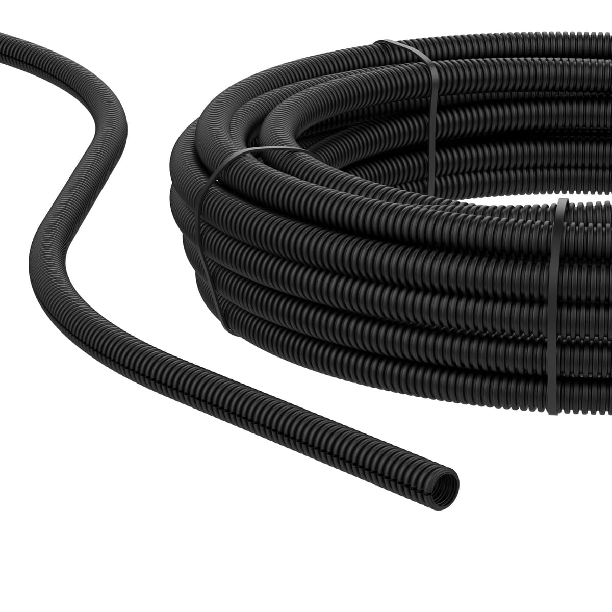 AUPROTEC Tubo Corrugado ranurado 2 a 50 m/Tubo de conducción ranurado/Resistente a los Rayos UV/Manguera Protectora de Cables Negro - Diámetro Interior 26 mm, Longitud 2m — view 2