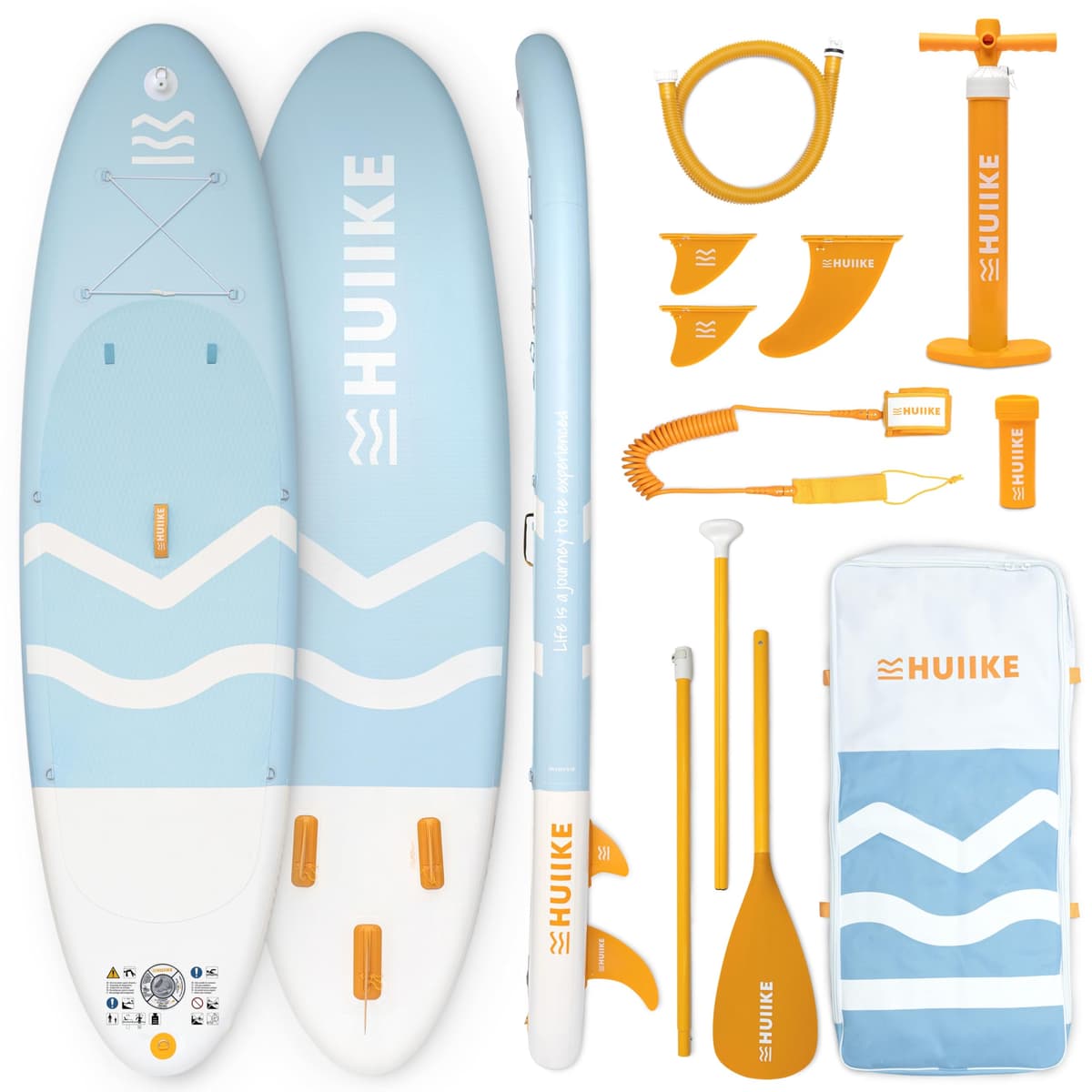HUIIKE Tabla Paddle Surf Hinchable con Accesorios Incluidos, Remo, Quillas, Inflador. Stand Up Paddle Board Gran Estabilidad y Resistencia. 305 x 84 x 15 cm, Soporta hasta 130 kg