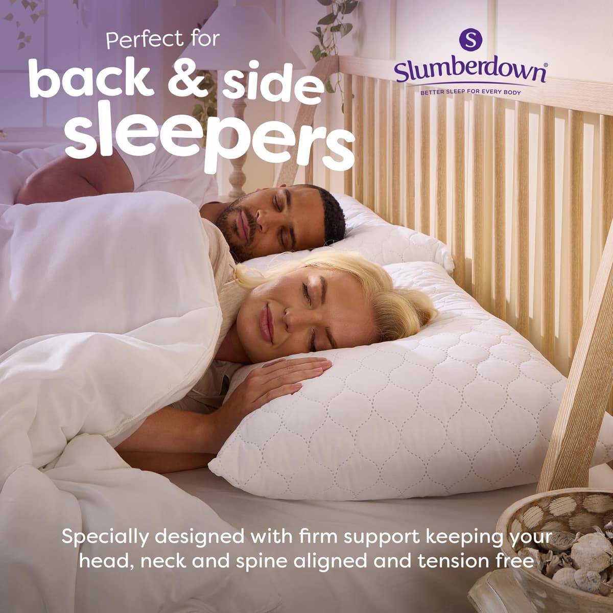 Slumberdown Pillows 4 Pack Hotel Quality – Firm, Plump Hypoallergenic Pillows for Back & Side Sleepers, Sleep Better. Feel Better — view 3