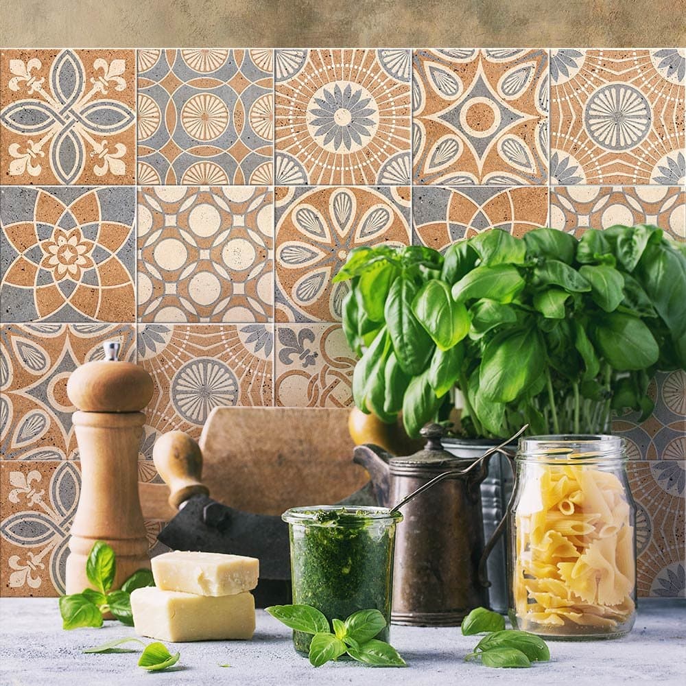 RE-COVERTILES - Pegatinas Azulejos Cocina y Baño Stickers de PVC Impermeables Antiarañazos Decoración de Pared Baldosas Peel and Stick - Modelo 24 Pzas 10x10 cm PS00179 Made in Italy — view 13