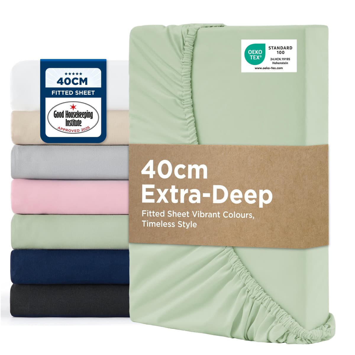 Bedsure Small Double Fitted Sheet - Bed Sheets Extra Deep Pocket 16 Inches (40 cm), Soft Brushed Polyester Microfiber Material for 3/4 Bed, Beige, 122x190cm — view 17