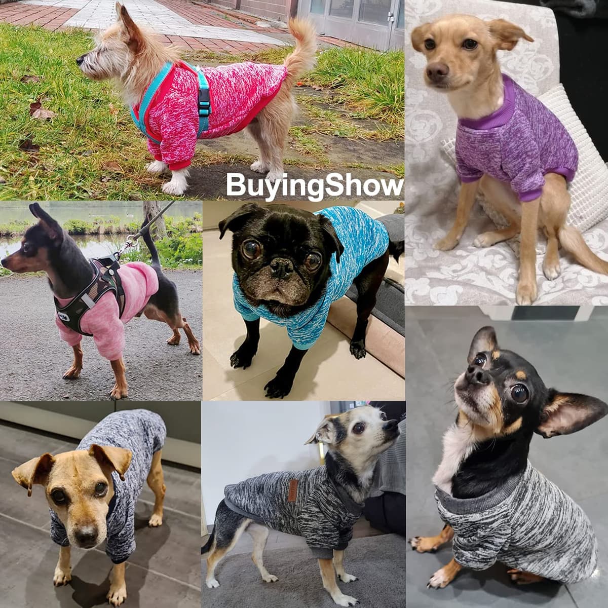 Dog Christmas Jumper Dog Sweater Dachshund Jumper Fleece Inside Soft Cozy, Colour Vibrant Easy to Take On and Off (Pink+Grey, XL) — view 5