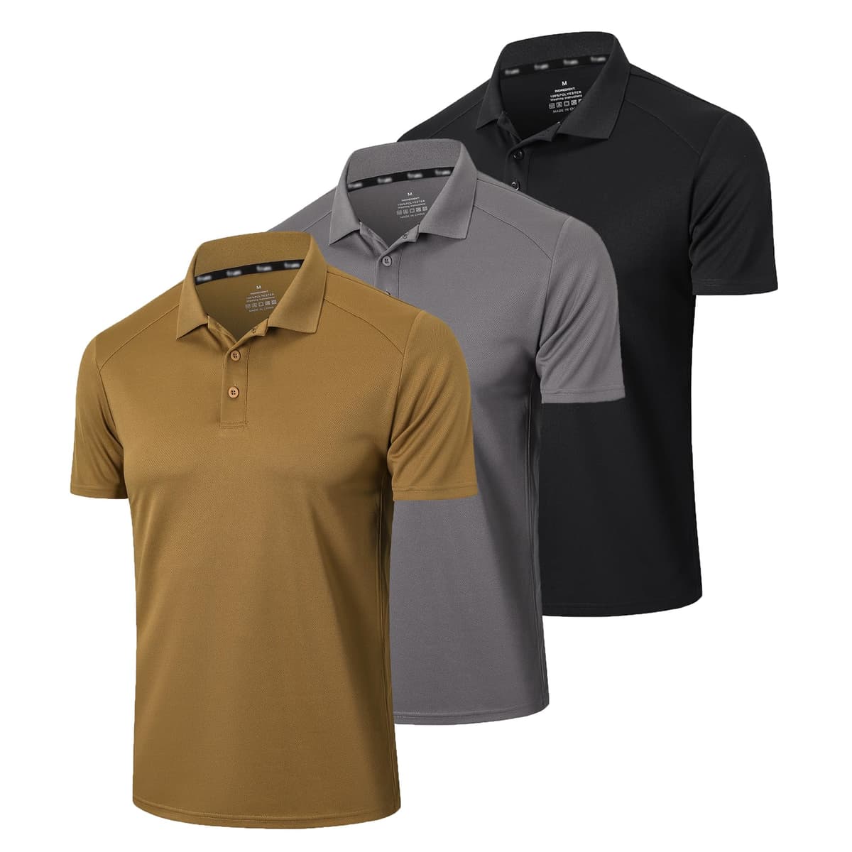 Gaiatiger Paquete de 3 Polos para Hombre, Absorbe la Humedad, Dry fit, atlético, de Manga Corta, para Golf — view 6
