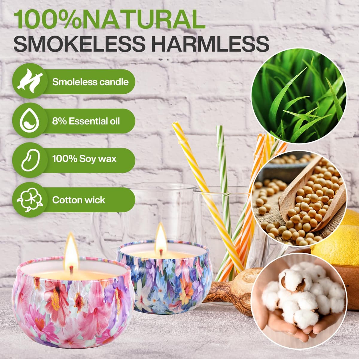 Velas Perfumadas, 12 Piezas Velas Aromáticas, Velas Decorativas, Juego De Velas Perfumadas, Hasta 240 Horas Para Baño, Yoga, Bodas, Navidad, Día de La Madre, Regalos de Cumpleaños (12 Aromas) — view 3