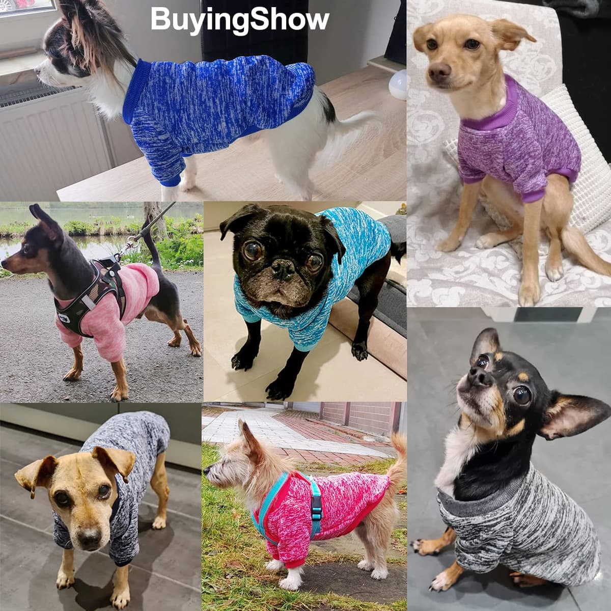 Jerséis Perro Pequeño Jersey Mascota Pequeña Ropa Chihuahua, Es un Tejido Bastante Cómodo, Suave y Cálido para el Animal y Fácil de Poner (Medium, Azul) — view 4