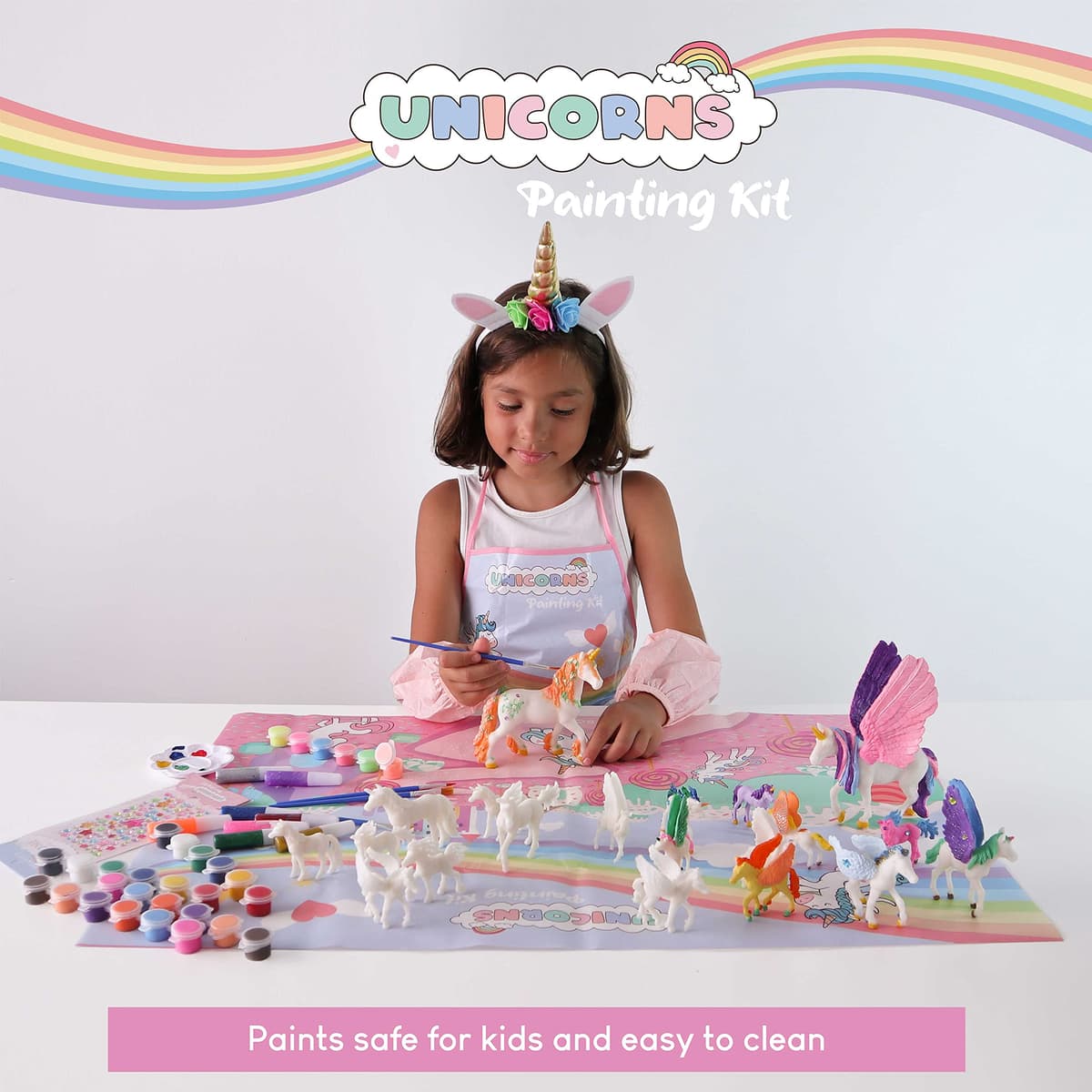 BONNYCO Unicornios para Niñas Figuras para Pintar Kit con 18 Unicornios. Set Manualidades Niñas, Juguetes con Brillo en la Oscuridad 3 4 5 6 7 8 9 10 Años. Regalos Niños en Cumpleaños y Navidad — view 7