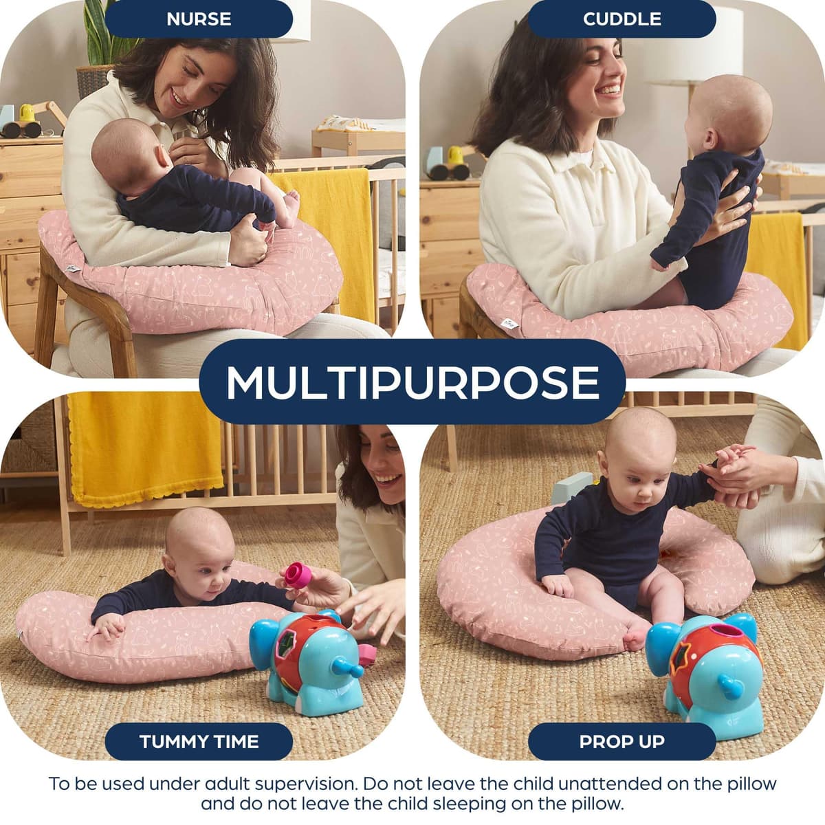 Niimo Nursing Pillow - Oeko-TEX® Standard 100, Ergonomic Baby Support Pillow, Machine-Washable Baby Feeding Pillow, Multifunctional Feeding Pillows for Breastfeeding & Bottle-feeding, 100% Cotton — view 4