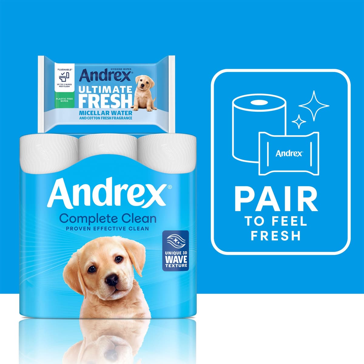 Andrex Ultimate Fresh Washlets, 12 Packs - Gentle, Biodegradable, Flushable Toilet Wipes for Everyday Hygiene, Use with Regular Toilet Roll for a Shower Fresh Clean — view 5