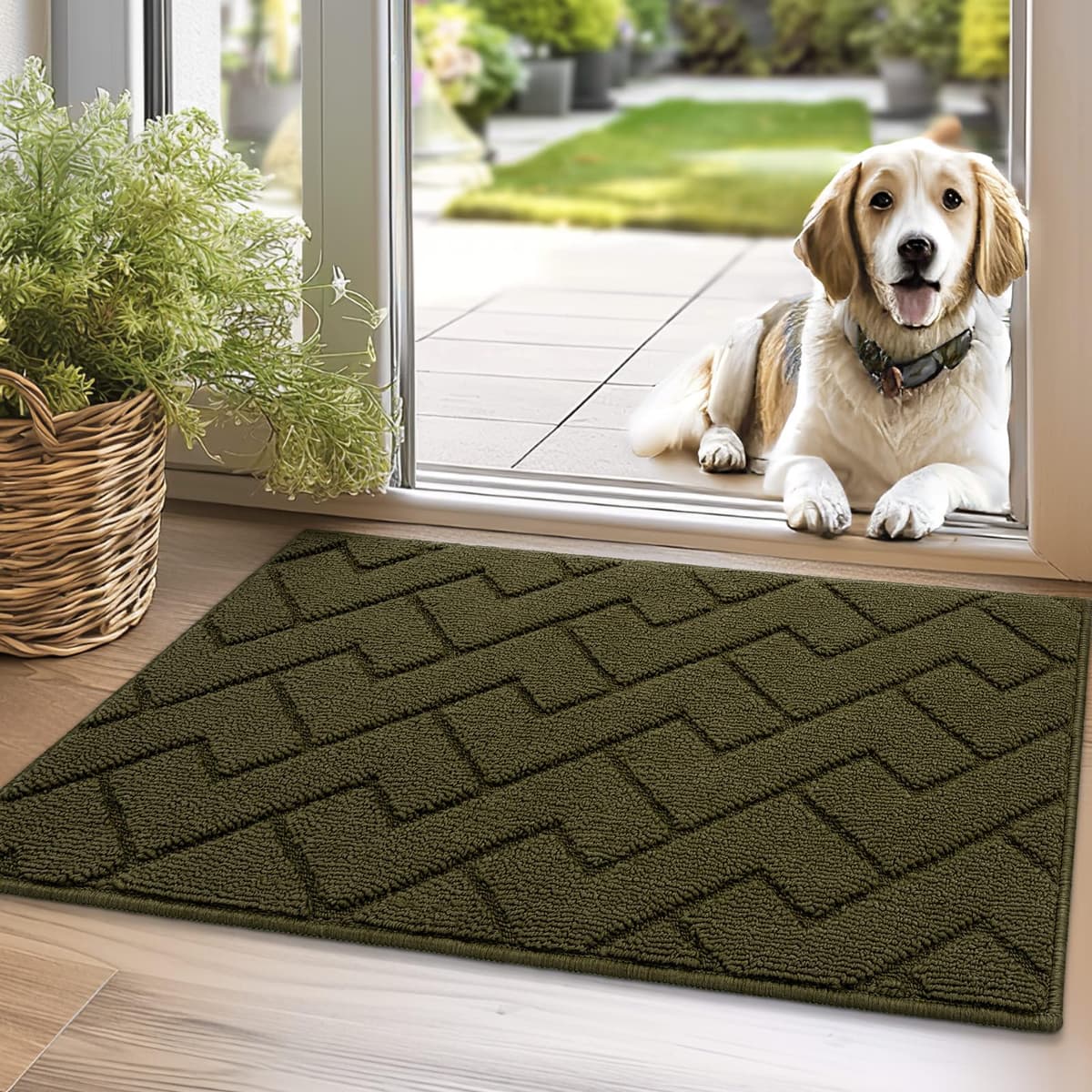 Biscpro Door Mats Indoor,Dirt Trapper Mat Absorbent Non-Slip Low Profile Doormat for Entrance,Inside, Kitchen,Front Door Mat Washable for Pets and Dogs— 50x80cm,Grey — view 30