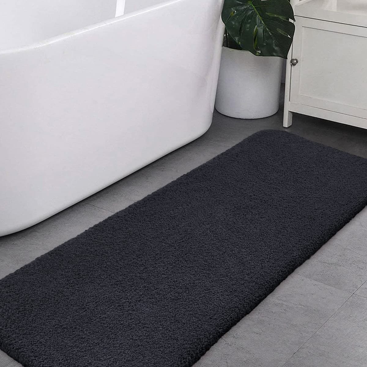 VANZAVANZU Alfombra de Baño Antideslizante Extra Grande Alfombra Pasillo de Baño Alfombra de Baño Engrosada para Baño Absorbente Ultra Suave Alfombra de Cabecera Alfombra Esponjosa de Microfibra