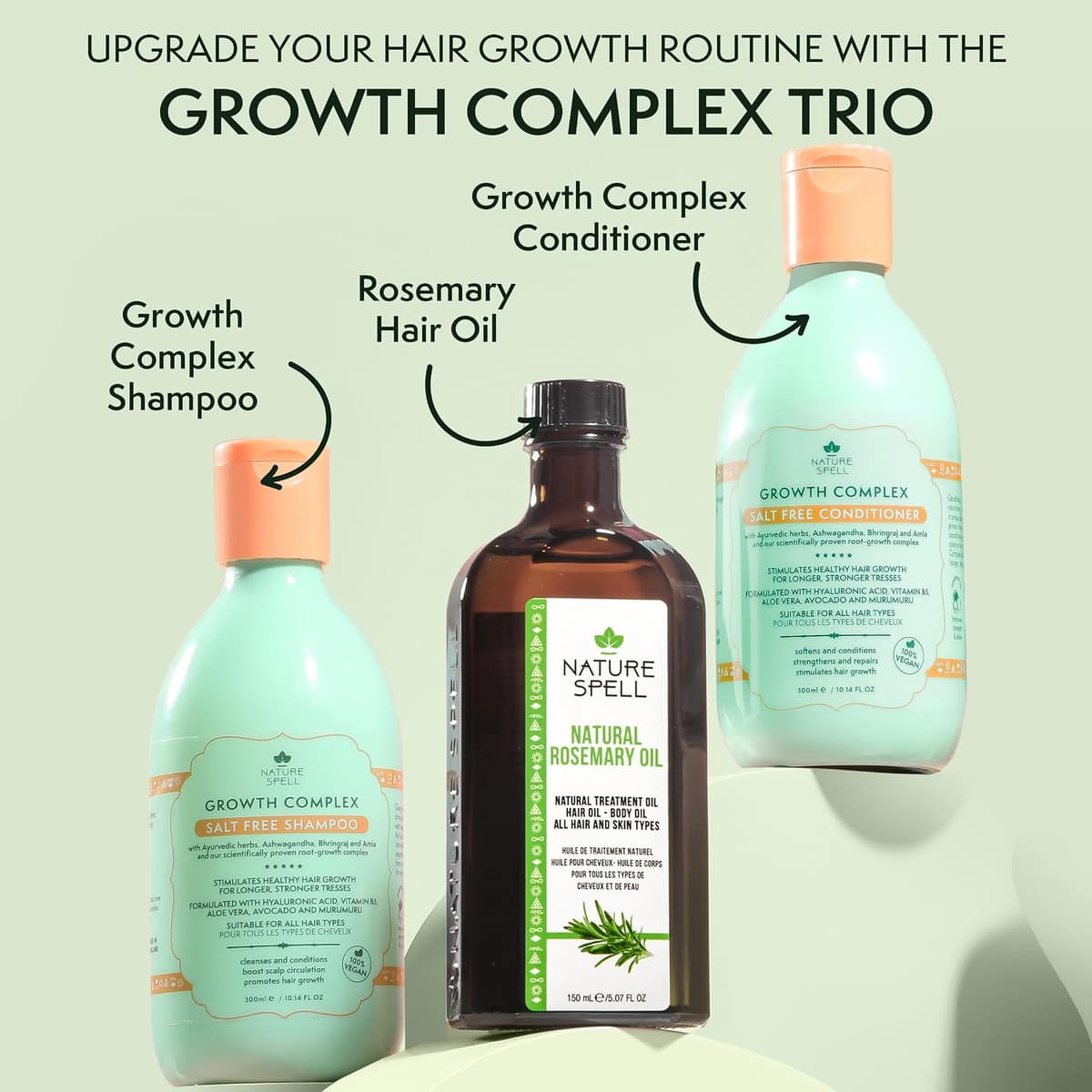 Nature Spell Rosemary Oil for Hair Growth, Pre-Diluted Scalp Oil, Stimulates Growth, Strengthens Dry and Damaged Strands, Nourishes Split Ends, Colour Safe, For All Hair Types, Vegan, 150 ml — view 6