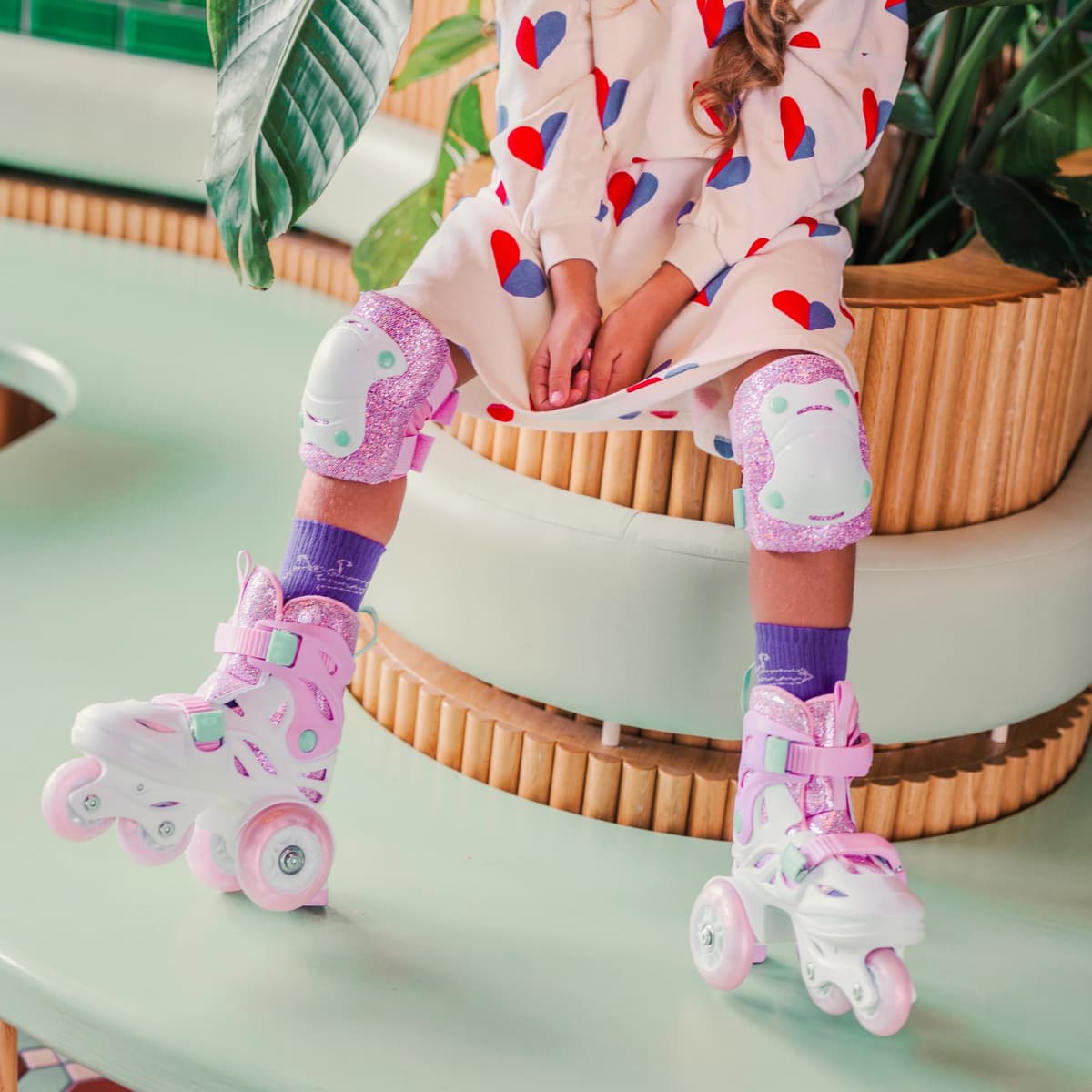 Cariboo Protecciones Patines Niños Equipo De Protección para Bicicleta Patinete Rosa Ballerina — view 2