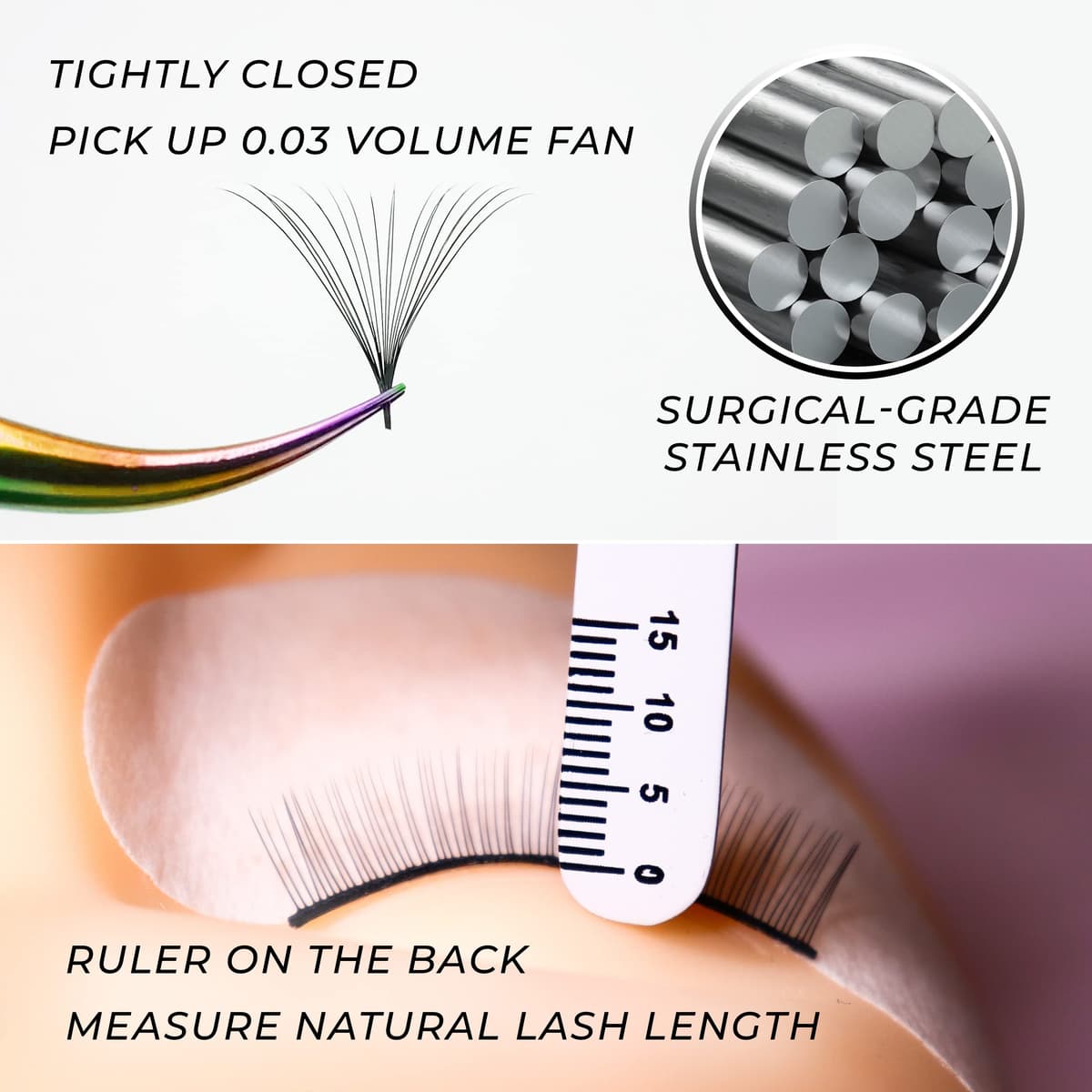 LLBA Lash Tweezer Professional for False Lash Application Tool | Multi Shapes & Purposes with Non-Slip Grip Tweezers for Volume, Isolation & Classic Lashes (Galaxy, All The Fluff Volume) — view 4