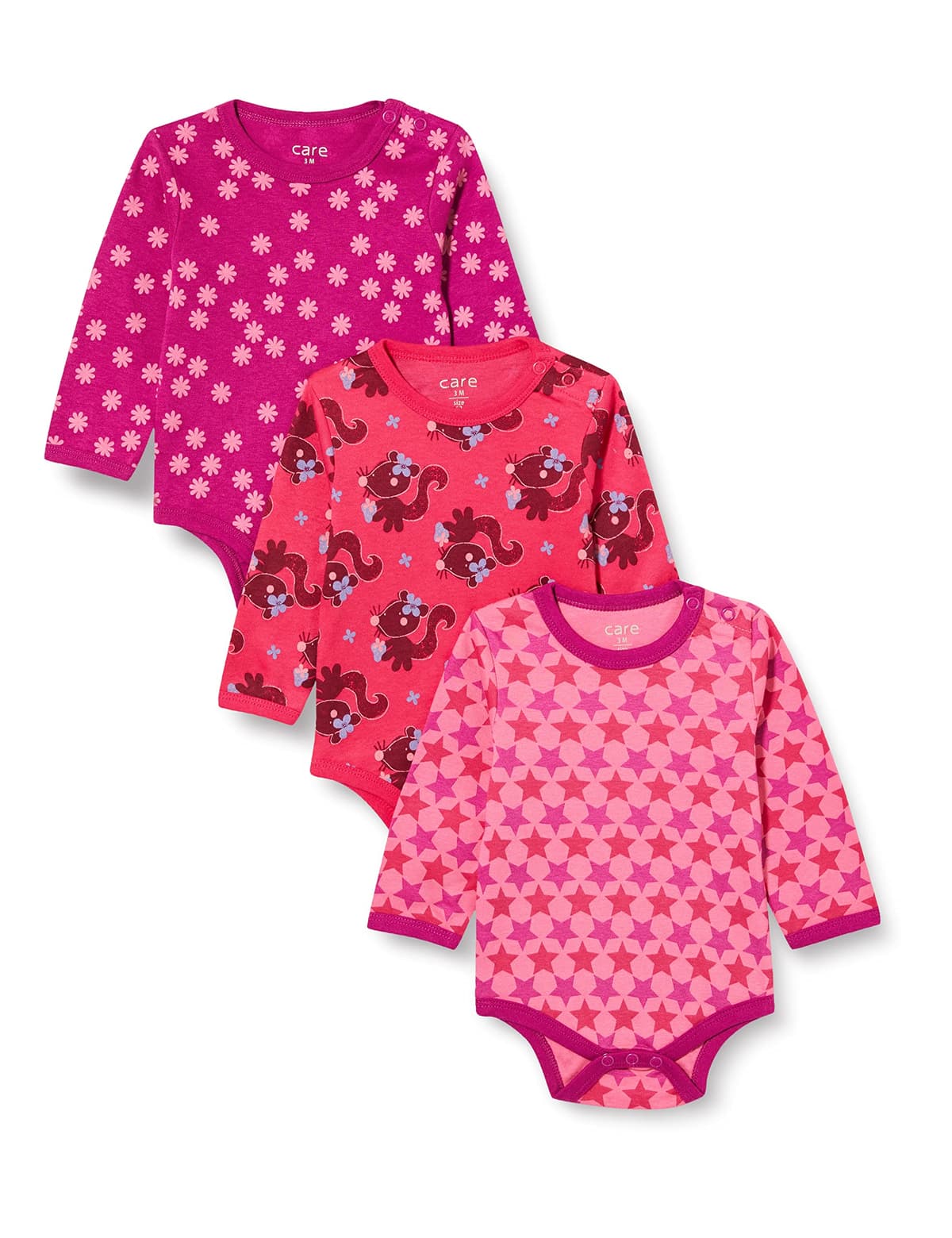 Care Baby Body Langarm aus 100% Baumwolle (3er Pack)