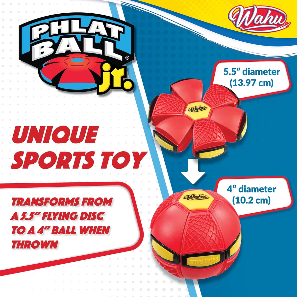 WAHU Phlat Ball Junior, Mini Faltbare Wurfscheibe, Innovative Ball 10,2 cm, Outdoor-Spiele für Kinder ab 5 Jahren, Frisbee 15,2 cm, Outdoor-Spiele für 2 Spieler und mehr, Mini-Reiseversion — view 4