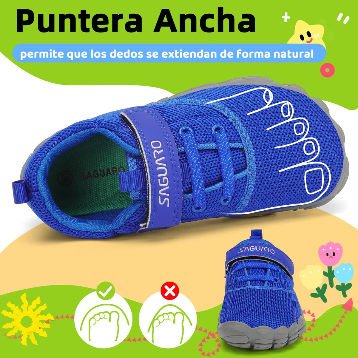 SAGUARO Zapatillas Barefoot Niños Antideslizantes y Ligeras Calzado Descalzos, Talla 24-36 — view 2