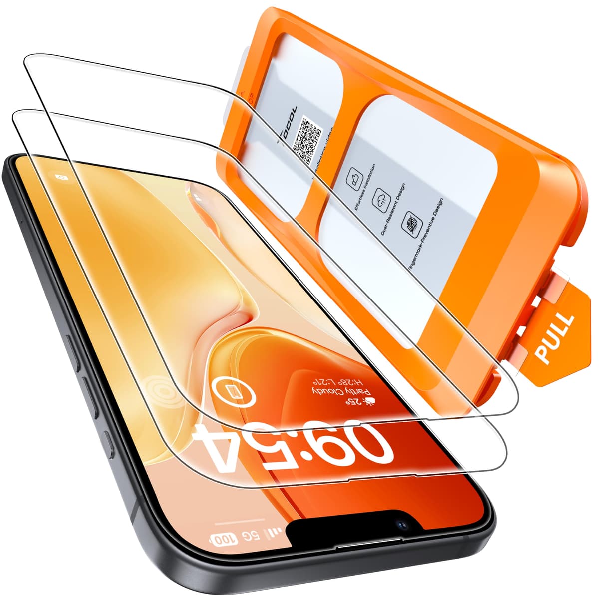 TOCOL Protector Pantalla para iPhone 17 Pro Max, Alineación Automática para Una Instalación Rápida, Cristal Templado de Dureza 9H Inastillable, HD Transparente, 2 Piezas — view 28