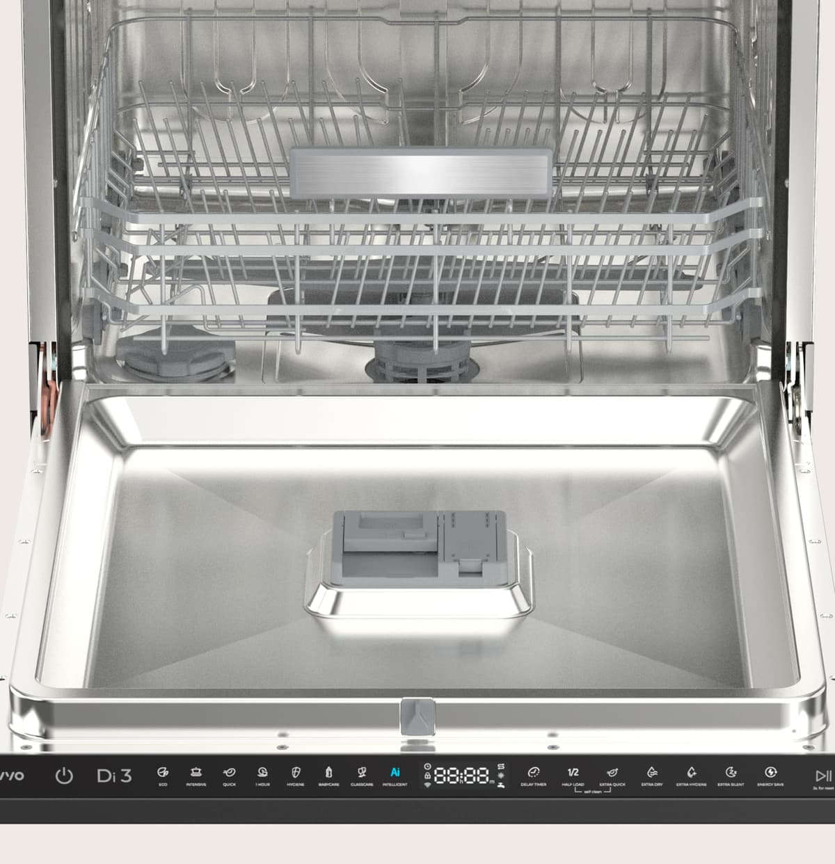 Lavavajillas Integrable 60 cm - 14 Cubiertos, 49 dB, Apertura Automática, Media Carga, 6 Programas, Lavavajillas Integrable 60 cm Panelable para Cocina Moderna (Clase Energética C) — view 5