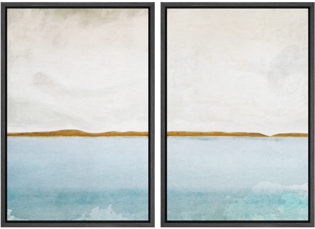 SIGNWIN Framed Canvas Print Wall Art Abstract Wave Pattern Modern Art Minimalist Neutral Decor for Living Room, Bedroom, Office - 16"x24"x2 Natural — view 109