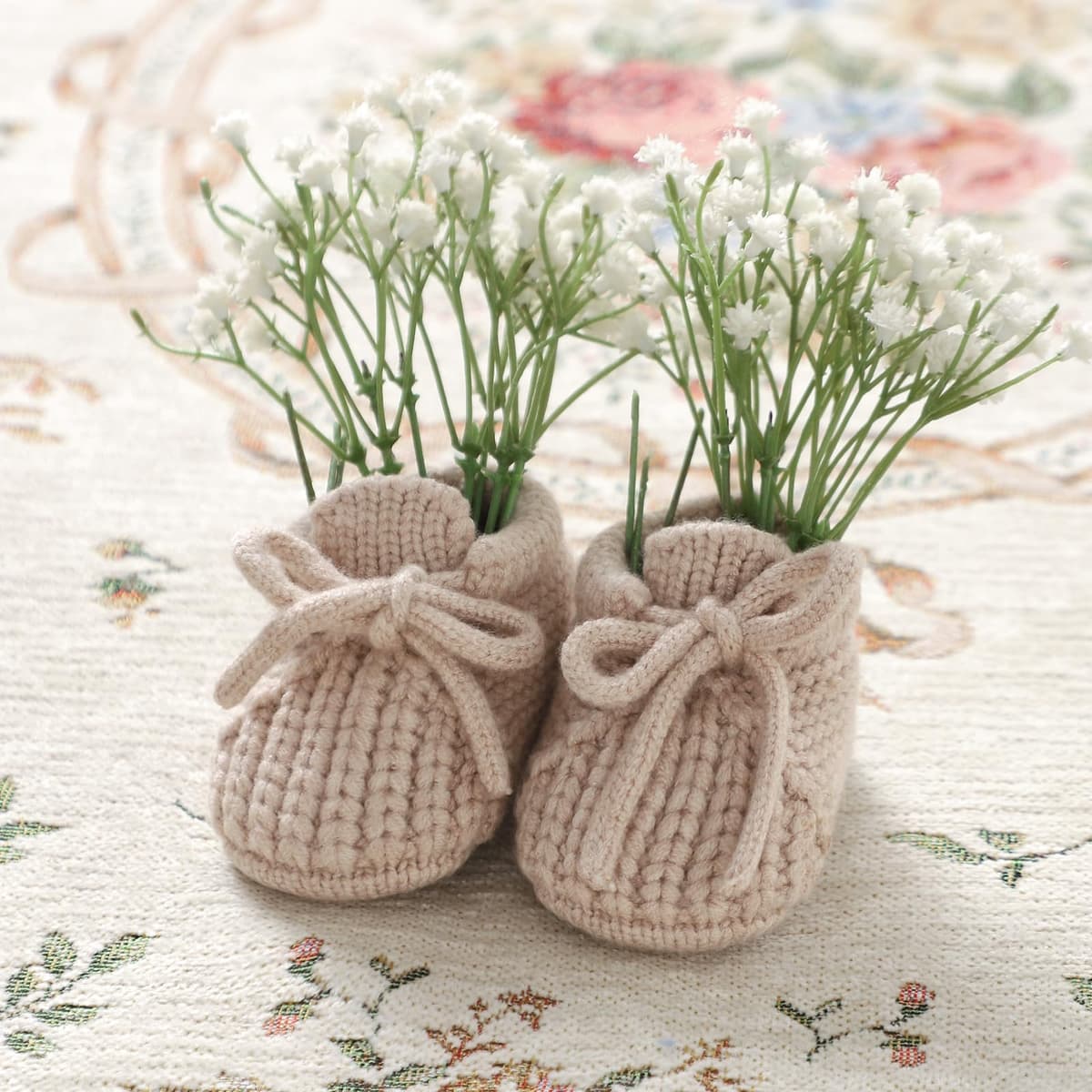 DovFanny Baby Booties Newborn Baby First Shoes Cozy Warm Knit Soft Booties for Toddler Infant Boy Girl — view 3