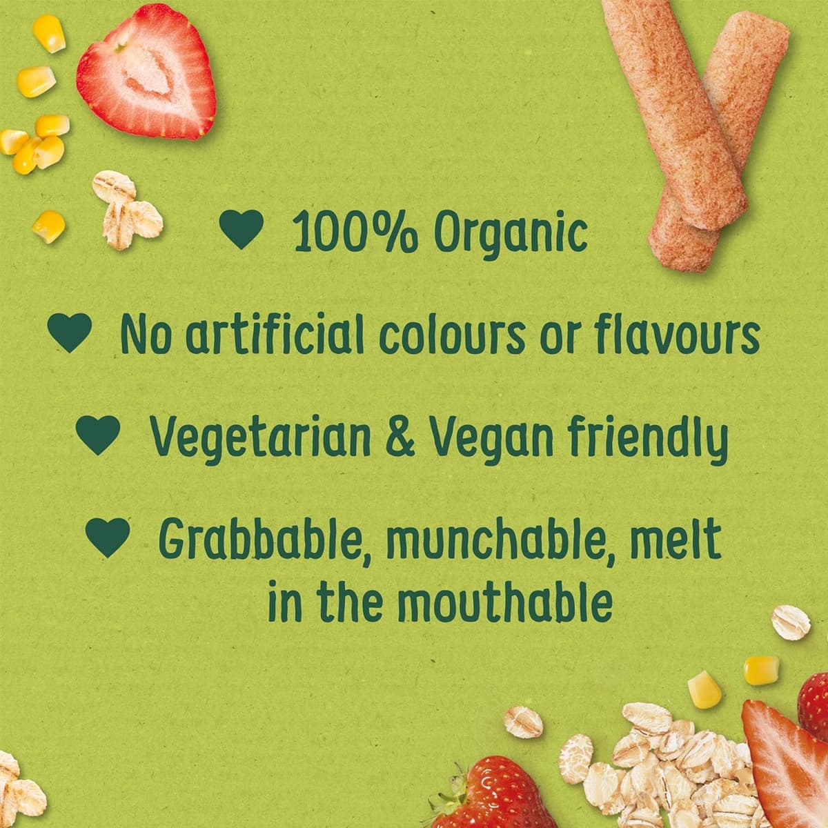 Organix Strawberry Weaning Wands, Organic Baby Snack, 6+ Months, Vegan, 25 g (Pack of 5) — view 4