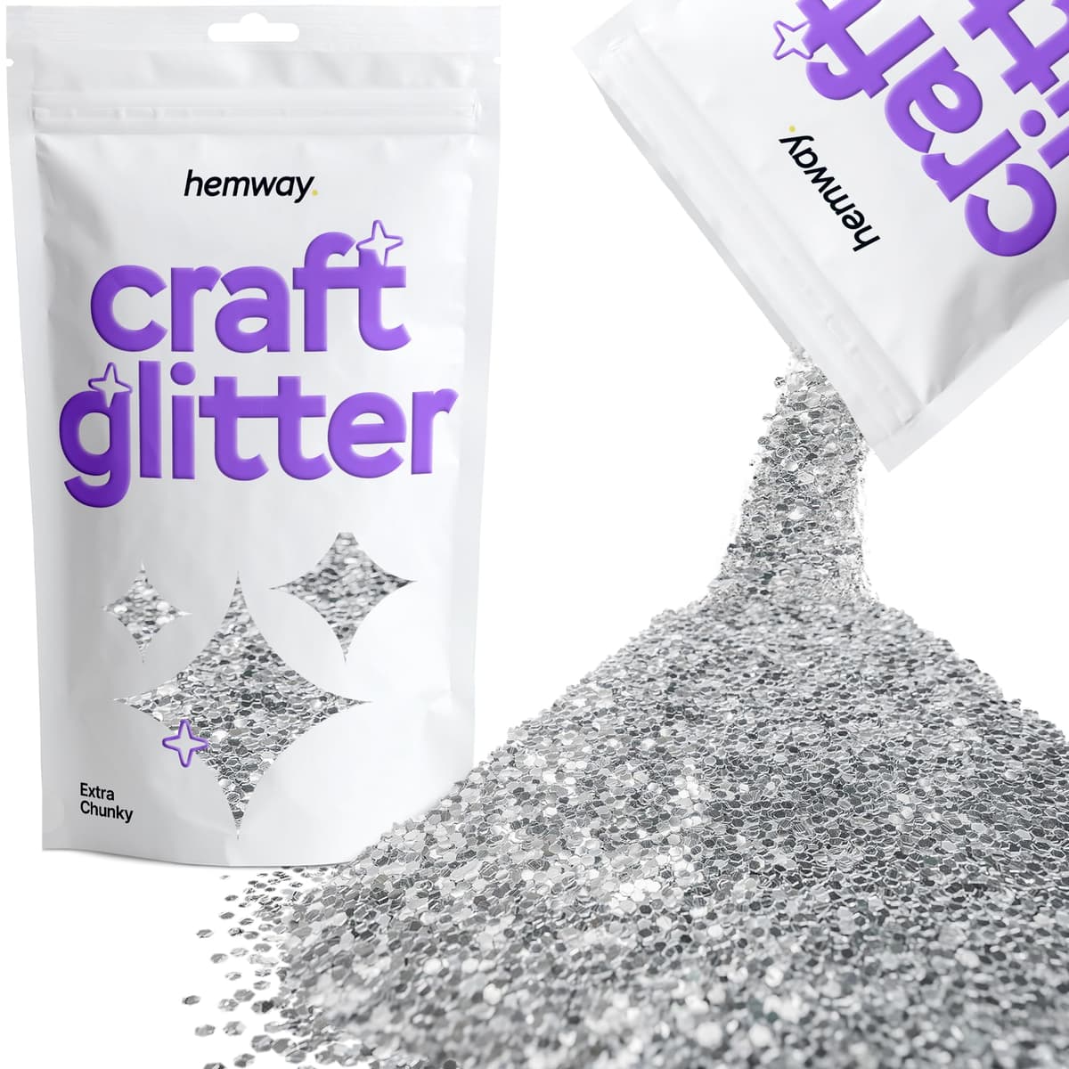 Hemway - Purpurina para manualidades, vasos, resina, epoxi, uñas, cera, álbumes de recortes, cristal, decoración de escuelas: dorado holográfico, gruesa (0,6 mm), 100 g — view 80