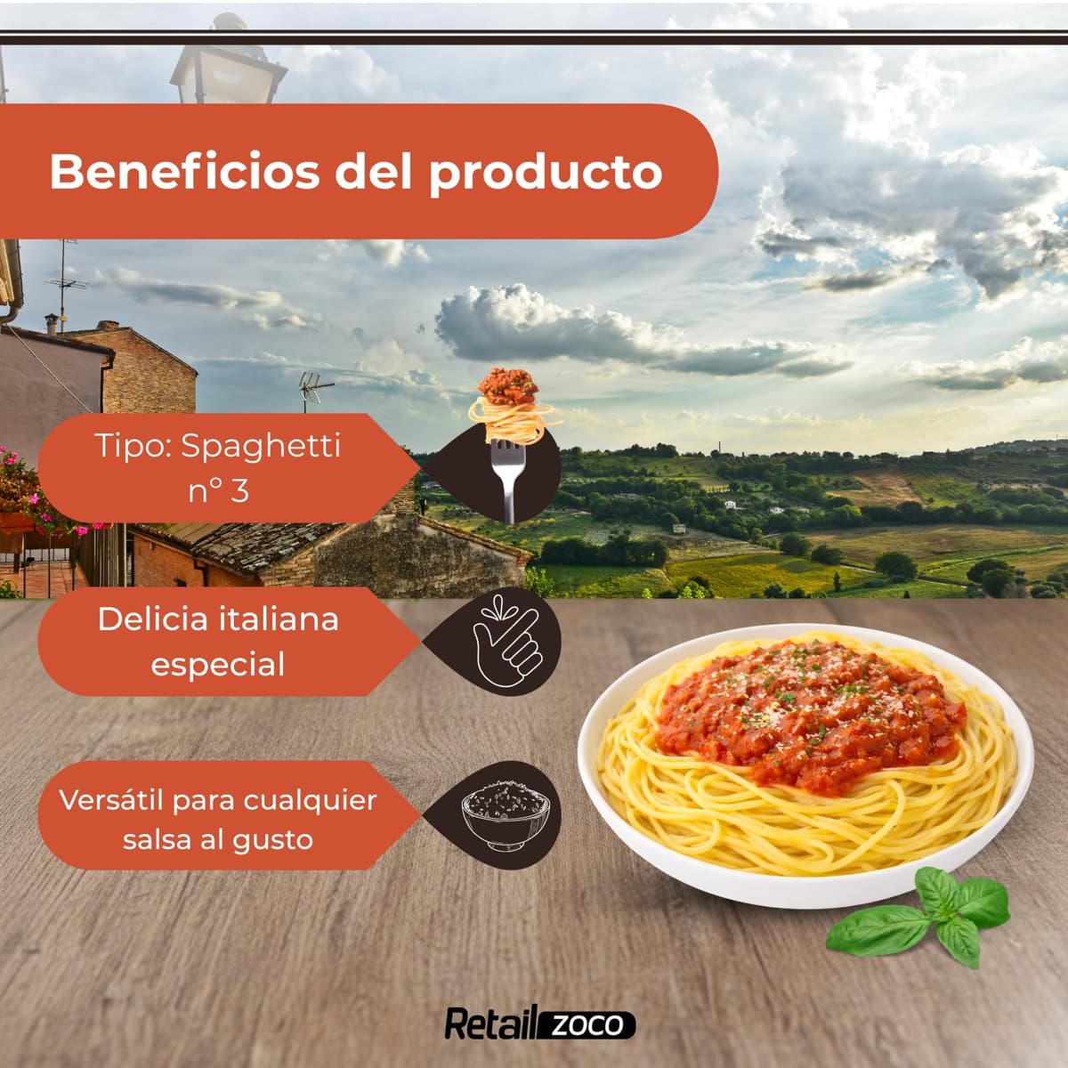 Spaghetti Rummo Nº3, Pasta Italiana, Pasta alimenticia de sémola de trigo duro, Contiene gluten, Puede contener trazas de soja, 6 Paquetes de 500 gr — view 4