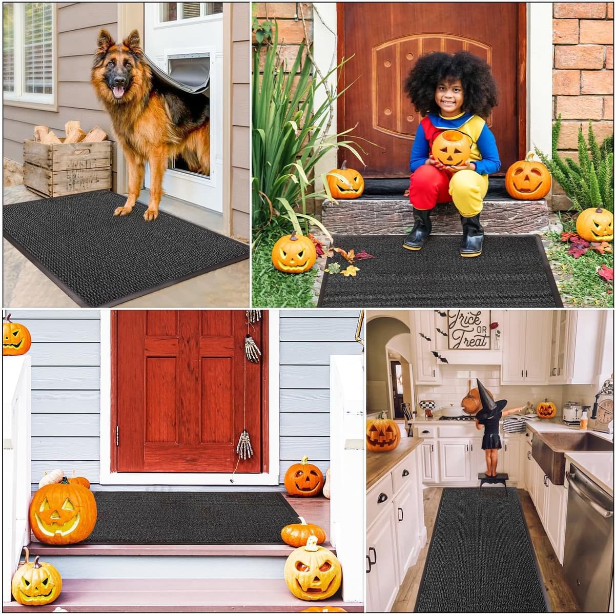 BLADO Washable Door Mats Indoor & Outdoor - Non-Slippery Heavy Duty - Stylish & Large Rubber - Perfect Dust Grabbing Doormats (Anthracite, 40cm x 60cm) — view 7
