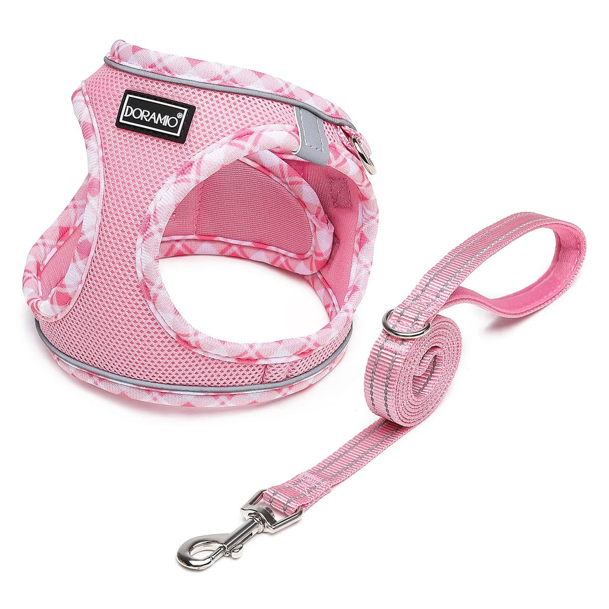 DORAMIO Arnés Perro Pequeños, Arnés Antitirones Reflectante Cómodo Transpirable Arneses Chaleco para Perros Pequeños Gatos, Cachorros (XXS, Beige) — view 19