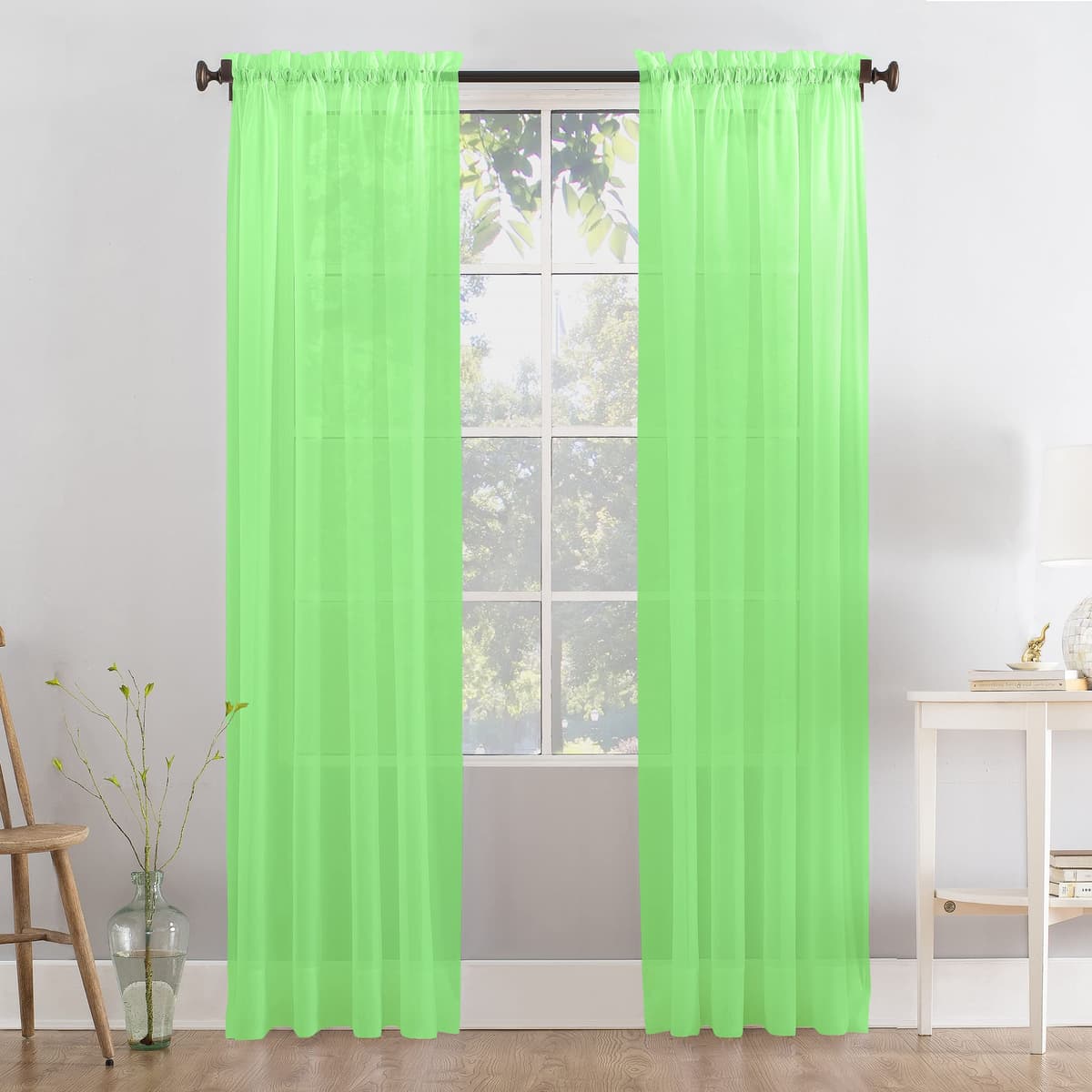 Megachest a pair of slot top voile curtains (Pure White, 56" wideX81 drop 2 Panels) — view 31