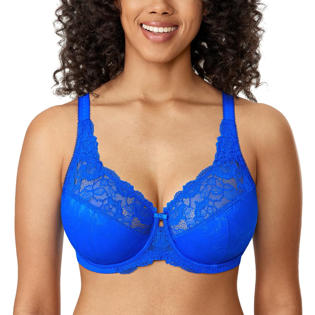 Delimira Women's Beauty Lace Non Padded Minimiser Full Figure Underwire Bra — view 8
