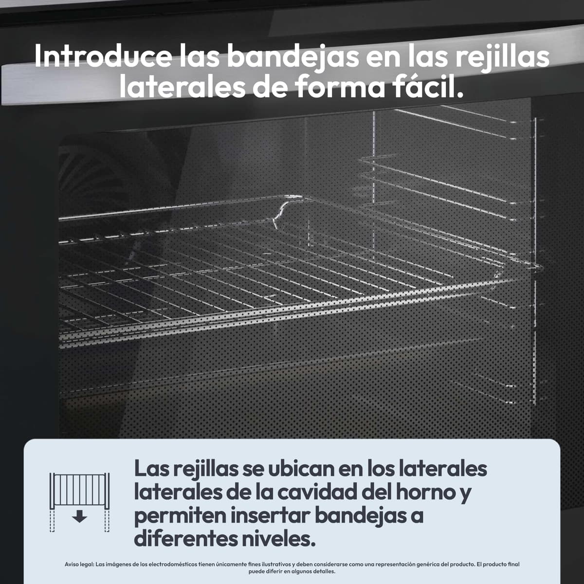 Candy FIDCP X625 L, Horno Multifunción, 70L, Bandeja y Rejilla, Limpieza Aquactiva, Convección + Ventilador radial, 8 Funciones, Display Timer Touch, Mandos Push&Pull, Puerta 2 Cristales, Inox y Negro — view 5