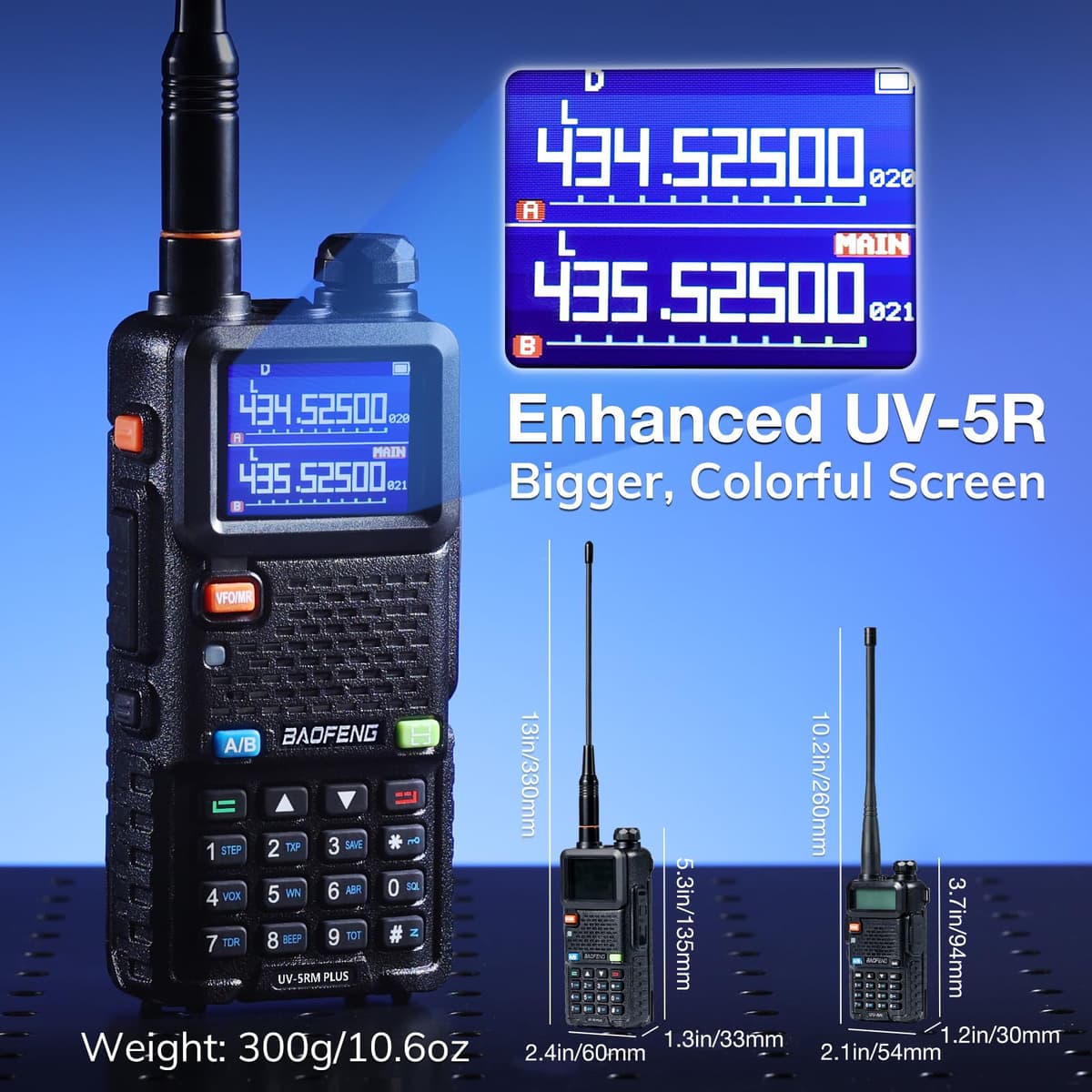 BAOFENG UV-5RM Plus 10W Dual Band Two-Way Radio, FM Air Radio Receiver, Long Range, Black, 2 Pack — view 4