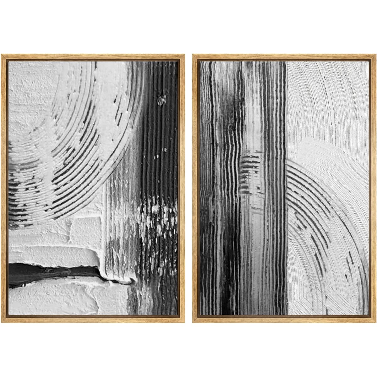 SIGNWIN Framed Canvas Print Wall Art Abstract Wave Pattern Modern Art Minimalist Neutral Decor for Living Room, Bedroom, Office - 16"x24"x2 Natural — view 43